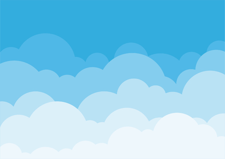 Blue sky background with cloud setのイラスト素材