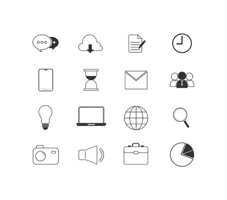 Business icon set isolated on white background.のイラスト素材