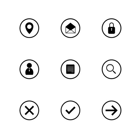 Business flat vector icon set isolated on white backgroundのイラスト素材