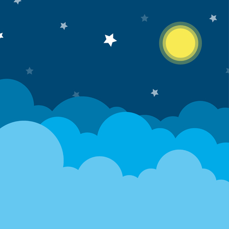 Clouds with night sky nature landscape vector background design illustration.のイラスト素材