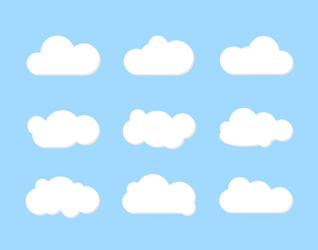 White clouds set on blue sky backgroundのイラスト素材
