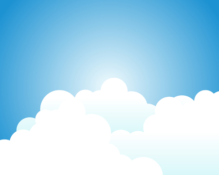 White clouds with blue sky and gradient background with space on beside for text.のイラスト素材