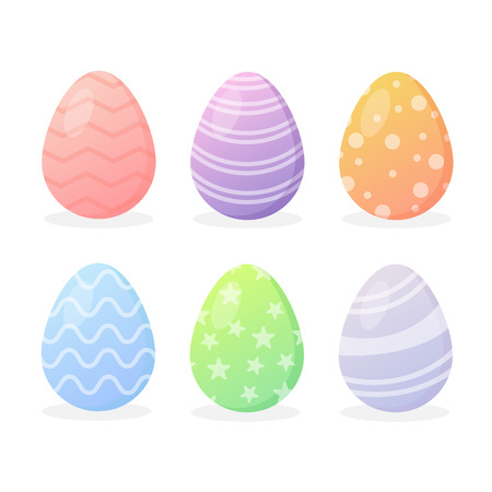 Collection of easter eggs in flat style isolated designのイラスト素材