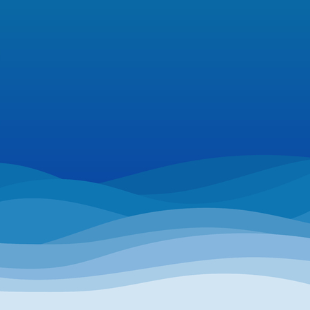Blue wave curve abstract background in flat vector design styleのイラスト素材