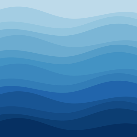 Blue wave abstract background in flat vector design styleのイラスト素材
