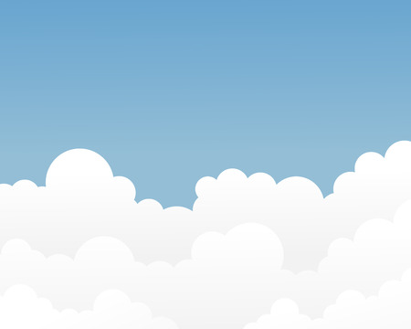 Cloud set with blue sky nature background with space.のイラスト素材
