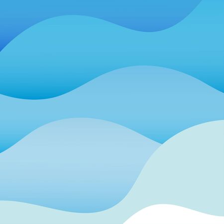 Blue water line wave abstract background in flat vector illustration.のイラスト素材