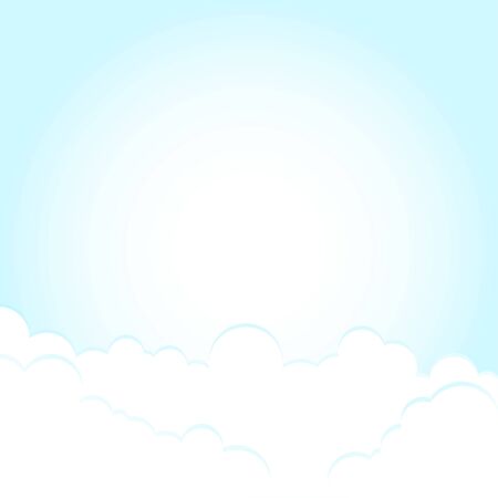 Clouds set on blue sky landscape vector background with space on beside for text.のイラスト素材