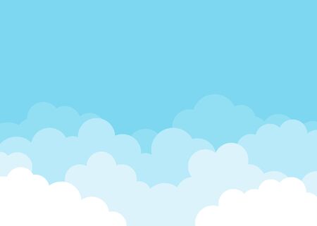 Blue sky with clouds on top vector backgroundのイラスト素材