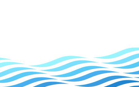 Abstract blue ocean wave lines abstract vector backgroundのイラスト素材