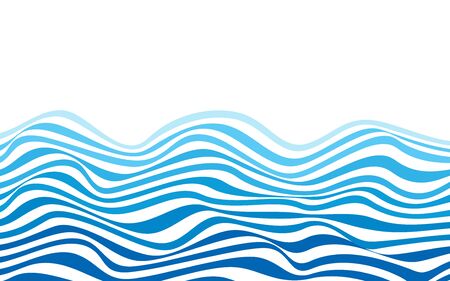 Blue ocean wave lines abstract vector backgroundのイラスト素材