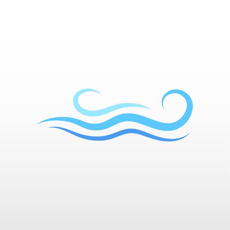 Blue ocean water fluid wave logo icon object vector isolated backgroundのイラスト素材