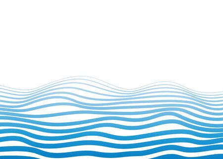 Wave ocean concept blue curve abstract vector background illustration.のイラスト素材