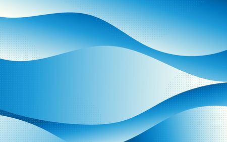Blue color gradient wave deep sea fluid layer concept vector 3d paper art abstract backgroundのイラスト素材
