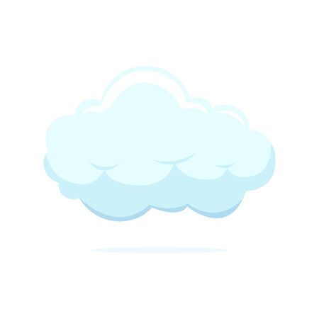 Blue color cartoon cloud logo icon object isolated with shadow on white background vectorのイラスト素材
