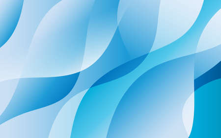 Water waves white and light blue tones curve patterns overlapping, abstract background vector illustrationのイラスト素材