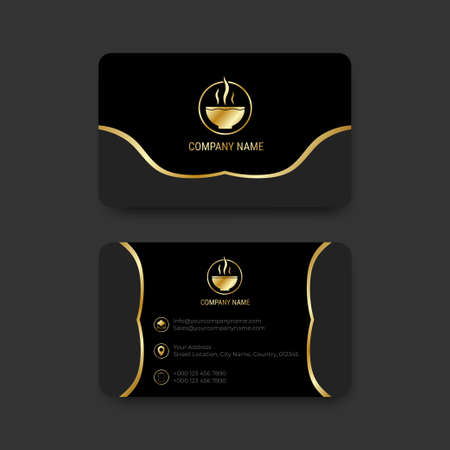 Business card luxury    brand design minimal style modern on black background illustrationのイラスト素材