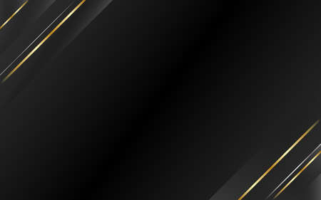 Abstract luxury with gold lines modern conner polygonal with dark vector background free space for textのイラスト素材