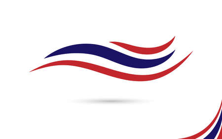 Thailand flag wave curve abstract design art isolated on white background vector illustrationのイラスト素材