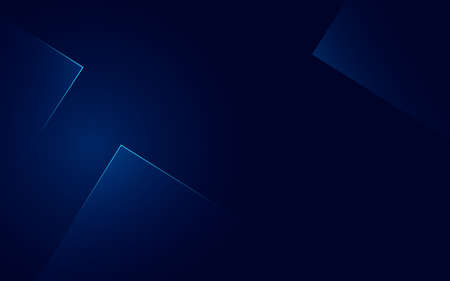 Blue neon light geometric shapes triangle paper tech modern minimal style elegant with dark background vector illustrationのイラスト素材