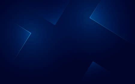 Blue neon light geometric shapes triangle paper tech modern elegant with dark background vector illustrationのイラスト素材