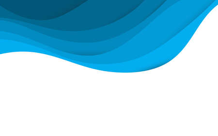 Abstract fluids wave paper style with blank white banner background vector illustrationのイラスト素材