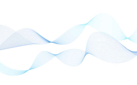 Blue color gradient lines fluid wave blend curve abstract background vector illustration.のイラスト素材