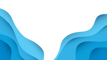 Abstract modern blue ocean wave vector background and blank space centerのイラスト素材