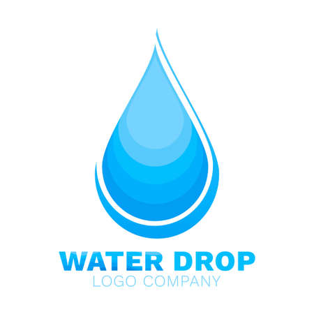 Water drop aqua logo design vector isolated on white abstract backgroundのイラスト素材