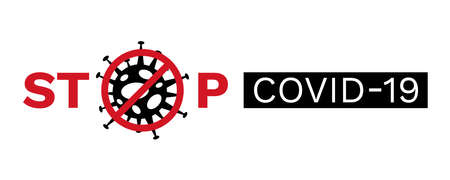 Stop coronavirus covid-2019 banner sign vector on white backgroundのイラスト素材