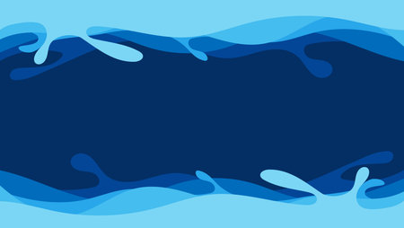 Blue ocean wave water splash concept vector abstract background