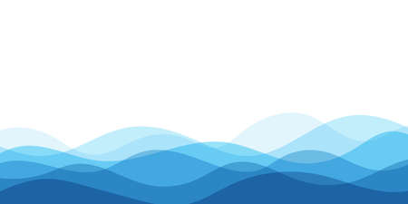 Light blue water ocean wave layer vector backgroundのイラスト素材