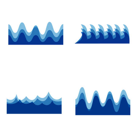 Blue sound wave set logo icon isolated on white background vector illustration.のイラスト素材