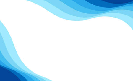 Abstract modern blue ocean wave banner vector background and blank space.のイラスト素材