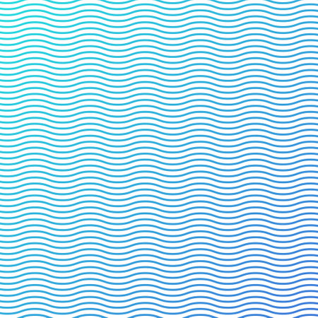 Blue seamless wave line pattern vector illustration with white background.のイラスト素材