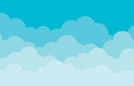 Cloud cartoon style with blue sky background landscape vector illustration.のイラスト素材