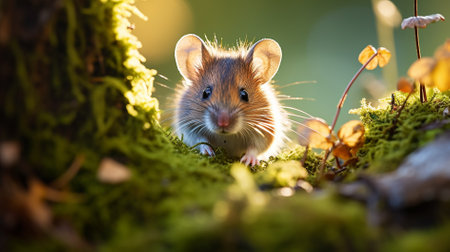 Hamster in the forest. Wildlife scene from european nature.の素材