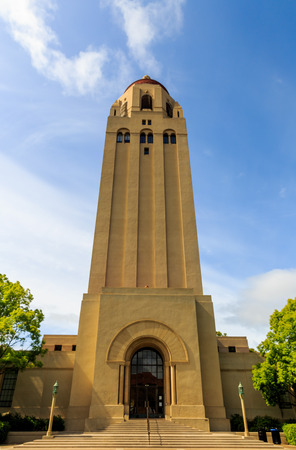 Stanford, California, USA, May 26, 2013: The famous Stanford University campus with Hoover Tower located near Palo Alto, California.のeditorial素材