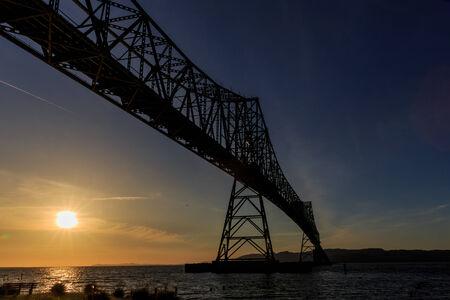 This bridge connects the states of Washington and Oregon at the mouth of the Columbia River.の写真素材