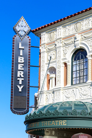 Astoria, Oregon, USA - JUNE 21, 2014  Liberty Theater has been lovingly restored and now operates as a performing arts center, concert hall and elegant event venue のeditorial素材