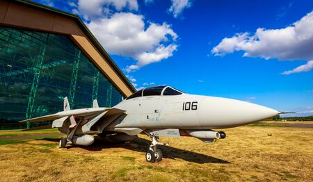 McMinnville, Oregon - August 31, 2014: Military fighter aircraft Grumman F-14 Tomcat on exhibition at Evergreen Aviation & Space Museum.のeditorial素材