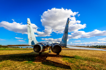 McMinnville, Oregon - August 31, 2014: Military fighter aircraft Mikoyan Gurevich MiG-29 "Fulcrum" on exhibition at Evergreen Aviation & Space Museum.のeditorial素材