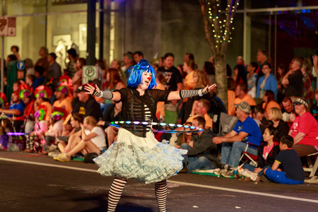 Portland, Oregon, USA - May 30, 2015: Character Clown Corps in the Starlight Parade during Portland Rose Festival 2015.のeditorial素材