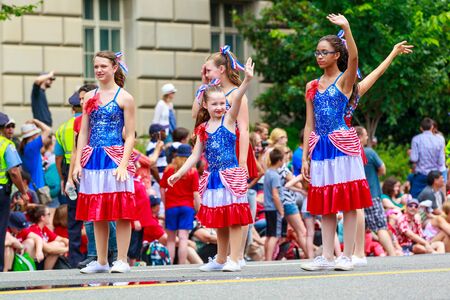 Washinton, D.C., USA - July 4, 2015: Davy Dance Academy in the annual National Independence Day Parade 2015.のeditorial素材