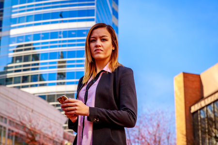 Modern portrait of a young professional business woman.の写真素材