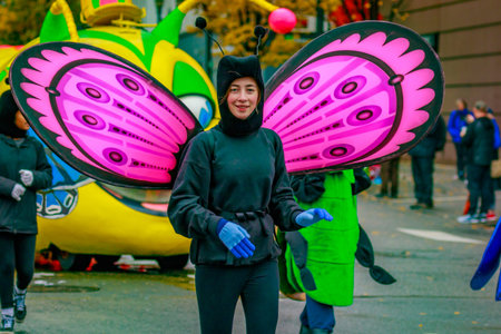 Portland, Oregon, USA - November 25, 2016: Costumed characters march in the annual My Macy's holiday...