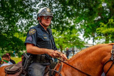 Portland, Oregon, USA - June 18, 2017: Portland's 2017 Pride Parade reflects the community diversity.のeditorial素材