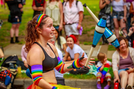 Portland, Oregon, USA - June 18, 2017: Portland's 2017 Pride Parade reflects the community...