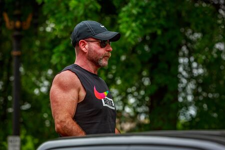 Portland, Oregon, USA - June 18, 2017: Nike in Portland's 2017 Pride Parade, which reflects the community diversity.のeditorial素材