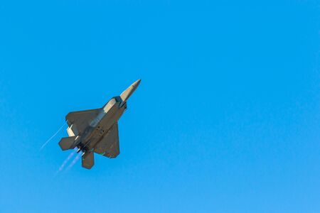 Hillsboro, Oregon - September 23, 2017: US Air Force F-22 Raptor perform in Oregon International Air Show.のeditorial素材